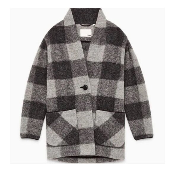 Aritzia Jackets & Blazers - Aritzia Wilfred Free Wool Plaid Jacket Pea Coat Oversized Trench Shacket Classic